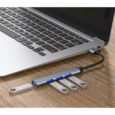 Хаб USB концентратор, сплітер алюмінієвий – 4 порти 3.0 + 2.0 Izoxis