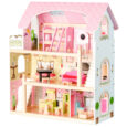 Дерев’яний ляльковий будиночок – Ecotoys Fairytale Residence + 4 ляльки, Дерев’яні меблі для ляльок