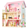 Дерев’яний ляльковий будиночок – Ecotoys Fairytale Residence + 4 ляльки, Дерев’яні меблі для ляльок