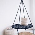 Гойдалка кругла гніздо лелеки чорна 80 см GW-908 Black ModernHome