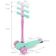 Самокат триколісний дитячий для дівчинок JAX MINT/PINK м’ятно – рожевий HUBAJAX04A0