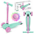 Самокат триколісний дитячий для дівчинок JAX MINT/PINK м’ятно – рожевий HUBAJAX04A0