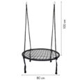 Гойдалка кругла гніздо лелеки чорна 80 см GW-908 Black ModernHome