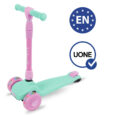 Самокат триколісний дитячий для дівчинок JAX MINT/PINK м’ятно – рожевий HUBAJAX04A0