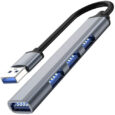 Хаб USB концентратор, сплітер алюмінієвий – 4 порти 3.0 + 2.0 Izoxis