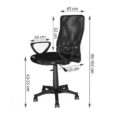 Офісне крісло MALATEC 10912 Чорне з сіткою