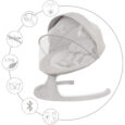 Крісло-гойдалка дитяча Kidwell 2в1 LUXI LIGHT MELANGE Колиска-гойдалка Bluetooth з пультом