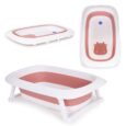 Дитяча складна ванночка зі зливом “Корівка” ECOTOYS, Рожевий колір