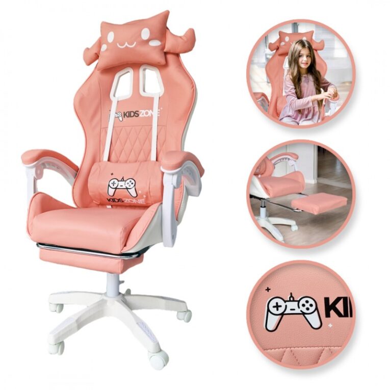 fotel-gamingowy-bunny-gamer-obrotowy-z-podnozkiem-kids-zone-ko27r