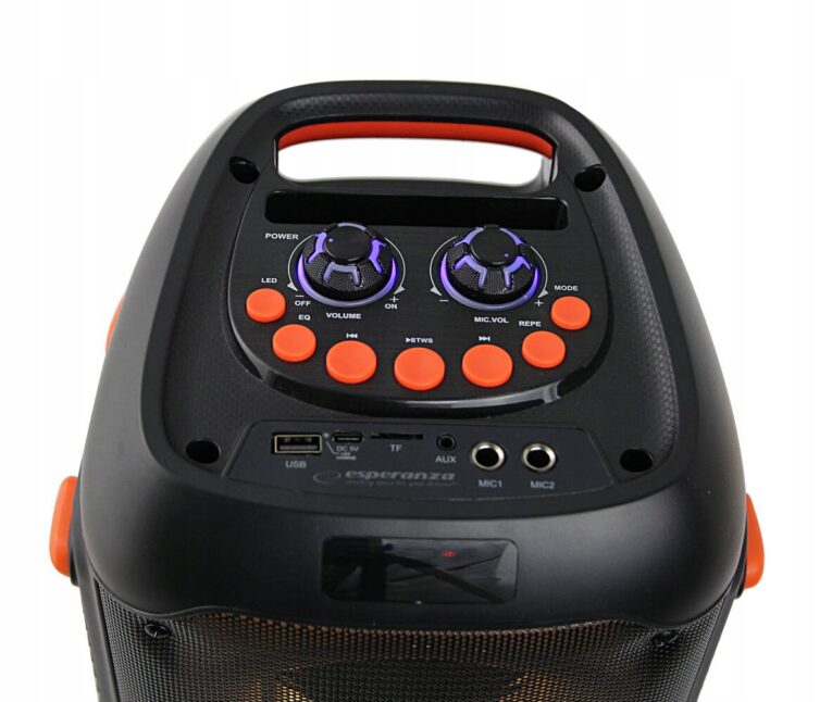 Glosnik-BEZPRZEWODOWY-PRZENOSNY-LED-KARAOKE-BLUETOOTH-RADIO-FM-USB-RGB-Moc-20-W