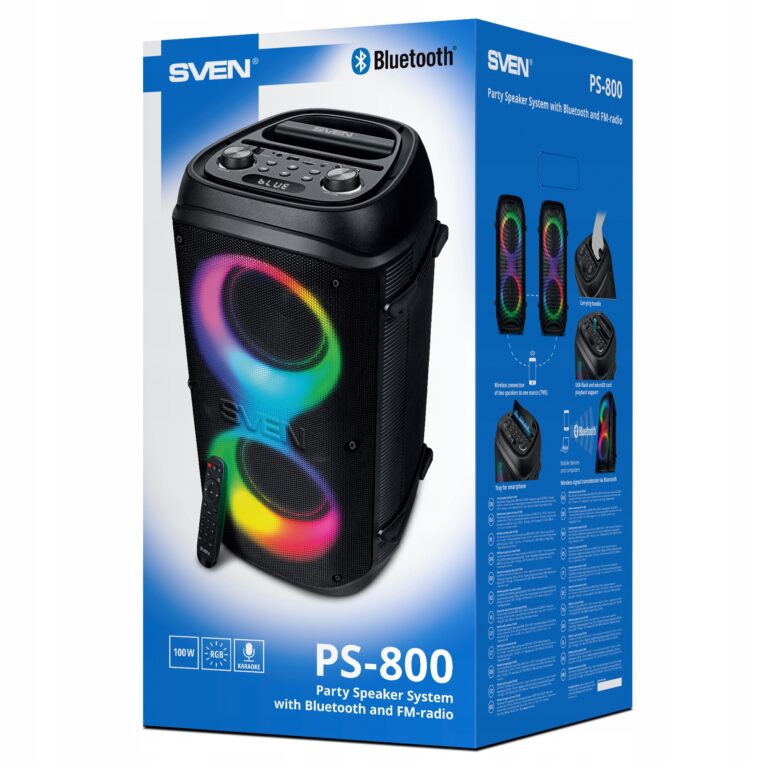 SVEN-PS-800-glosnik-bluetooth-FM-TWS-mocny-bass-przenosny-bezprzewodowy-Wysokosc-produktu-56-8-cm