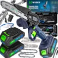 Акумуляторна ланцюгова міні-пила Wuber W37000 (2 x акумулятор 21V 2.0Ah) Довжина шини 10см