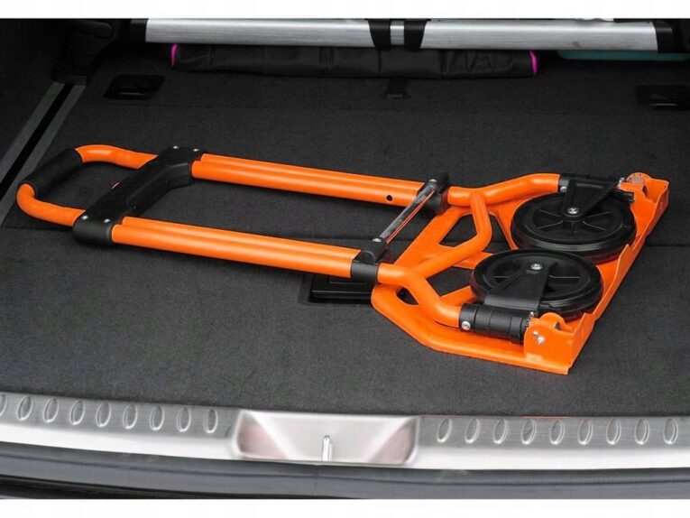 WOZEK-TRANSPORTOWY-MAGAZYNOWY-TOWAROWY-SKLADANY-MLYNARKA-70KG-LEKKI-Dlugosc-widel-375-mm