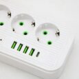 Подовжувач мережевий з USB 2м (3 розетки, 5 USB, вкл. USB-C), білий, з вимикачем