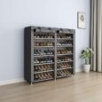 Текстильна складна шафа для взуття 120×110×30 см, 12 полиць, з кишенями