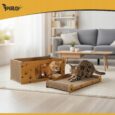 Царапалка для кота Purlov — двоповерховий будиночок 3в1 з еко картону та HDF, 29×56×27 см, із м’ячиками