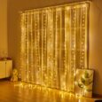 Світлодіодна гірлянда-штора 300 LED — 3м. кабель, USB, теплий, довжина звисів 2,7 м, 8 режимів, пульт