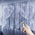 Світлодіодна USB гірлянда-штора 300 LED — 3м. кабель, Біла, довжина звисів 2,7 м, 8 режимів, пульт