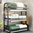 Трьохрівнева сушарка для посуду Loft чорна металева (61 х 53 х 23.5 см)