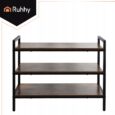 Полиця для взуття Ruhhy 3-рівнева, метал+MDF, лофт, 79×30×58,5 см