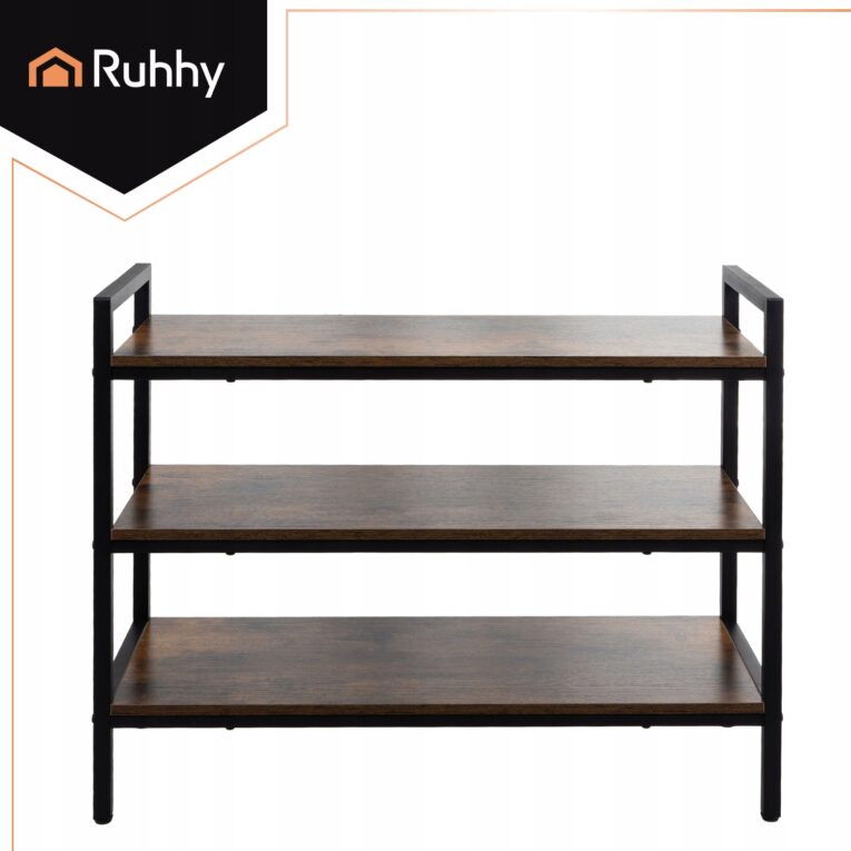 Regal-na-Buty-Ruhhy-Trzy-Polki-Organizer-do-Przedpokoju-79cm-Loft-Stojak-Wysokosc-mebla-58-5-cm