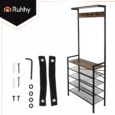 Полиця з вішалкою RUHHY, гардероб 4 полиці, 5 гачків, loft, 183,5×31,5×68 см