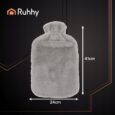 М’яка грілка гумова у плюшевому чохлі 3.5 л сіра RUHHY