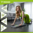 Багатофункціональна пілатес-дошка Trizand 97×35 см з ручками, роликом та еспандерами для тренувань вдома і в залі