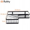 2 шт – Кутові ванні полиці Ruhhy 27092, без свердління, чорні матові Loft