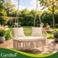 Підвісне крісло-гойдалка Гніздо Лелеки GARDLOV двомісне, 300 кг, з подушками, кремове