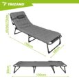 Складний садовий шезлонг TRIZAND 192×68 см, регульований, з подушкою, до 120 кг