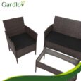 Садові меблі з техноротангу Gardlov для тераси та балкона, комплект: софа, 2 крісла, столик Gardlov Коричневий
