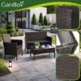 Садові меблі з техноротангу Gardlov для тераси та балкона, комплект: софа, 2 крісла, столик Gardlov Коричневий