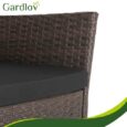 Садові меблі з техноротангу Gardlov для тераси та балкона, комплект: софа, 2 крісла, столик Gardlov Коричневий