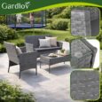 Садові меблі з техноротангу Gardlov для тераси та балкона, комплект: софа, 2 крісла, столик Gardlov Сірий