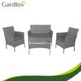 Садові меблі з техноротангу Gardlov для тераси та балкона, комплект: софа, 2 крісла, столик Gardlov Сірий