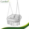 Подушки для садової гойдалки “Гніздо лелеки 2-х місна” GARDLOV, комплект 3 шт, сіра, двомісна